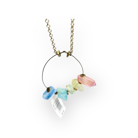 new SOTM Jewels 𑁍 Chakra Crystals Spiritual Statement Pendant Necklace 𑁍 Gold - Picture 6 of 16